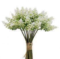 Druivenhyacint kunsthyacint wit 28cm 12st in bos