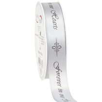 Artikel Rouwlint zilver zwart spreuk Forever in... 25mm 25m