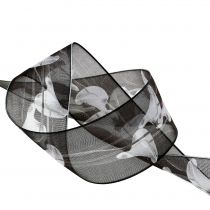 Artikel Rouwlint zwart met Calla 40mm 15m