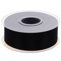 Artikel Organza rouwlint met zelfkant zwart 40mm 50m