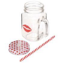 Artikel Drinkglas met deksel en handvat Ø7cm H13,5cm