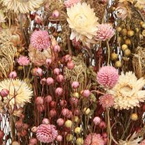 Artikel Droogbloemen roze klaver strobloemen dillevlas 35cm 150g