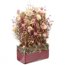 Artikel Droogbloemen roze klaver strobloemen dillevlas 35cm 150g