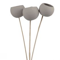 Artikel Droogbloemen decoratieve stolp op steel grijs 37cm 3 st
