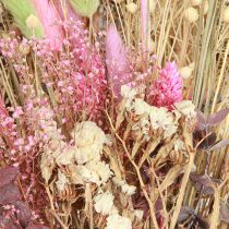 Artikel Droogbloemenboeket roze groen Lagurus eucalyptus 150g