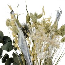 Gedroogd boeket van distel eucalyptus gedroogd zilver 64cm