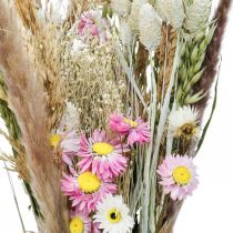 Boeket droogbloemen gras Phalaris strobloemen roze 60cm 110g