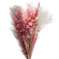 Boeket droogbloemen roze wit phalaris masterwort 80cm 160g