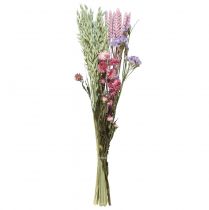 Droogbloemenboeket strobloemen strand lila roze 58cm