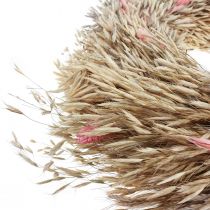 Droogkrans haver phalaris krans naturel roze Ø44cm