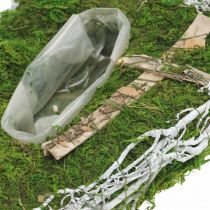 Planter drop moss, wijnstok herdenkingsbloemwerk 40x20cm
