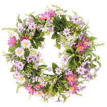Artikel Deurkrans Zomer Madelief Kunstmatig Groen Paars Ø30cm