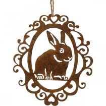 Konijn om patina op te hangen Paasdecoratie metaal Paashaas H20cm