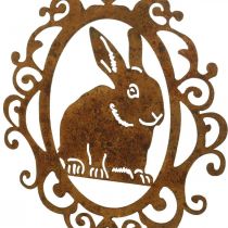 Konijn om patina op te hangen Paasdecoratie metaal Paashaas H20cm