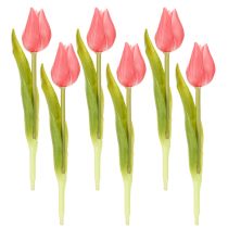 Artikel Hoogwaardige tulpbloem, levensechte replica voor tafelvazen, 21 cm, 6 stuks