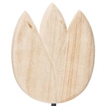 Artikel Decoratief houten tulpbeeldje op een voetstuk voor lenteaccenten, 47,5 cm