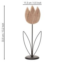 Artikel Decoratief tulpvormig object op een standaard voor een elegant en tijdloos interieur, 33,5 cm