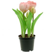 Artikel Kunstbloemen in Pot Kunsttulpen Roze Geel 22,5cm