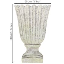 Artikel Plantenbak decoratieve trofee antiek gegoten steen grijs Ø20cm H30.5cm