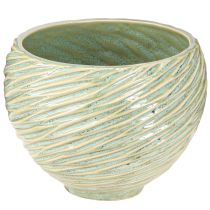 Artikel Plantenbak decoratieve schaal keramiek in groen Ø15cm H11cm 2st