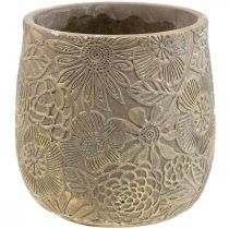 Artikel Planter gouden bloemen keramiek bloempot Ø13.5cm H15cm