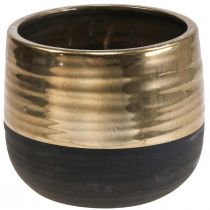 Plantenbak Keramiek Zwart Goud Bloempot Ø20.5cm H18cm