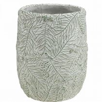 Artikel Plantenbak keramiek groen wit grijs dennentakken Ø12cm H17.5cm