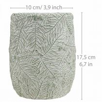 Artikel Plantenbak keramiek groen wit grijs dennentakken Ø12cm H17.5cm