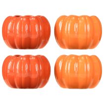 Artikel Plantenbak keramiek pompoen plantenpot oranje Ø9,5cm H6,5cm 4 stuks