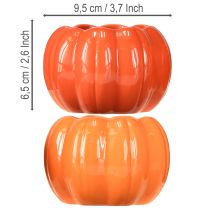 Artikel Plantenbak keramiek pompoen plantenpot oranje Ø9,5cm H6,5cm 4 stuks