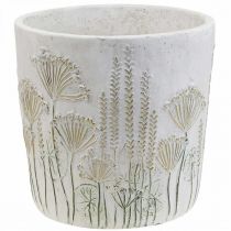 Artikel Plantenbak Keramiek Wit Goud Bloempot Ø17.5cm H16.5cm