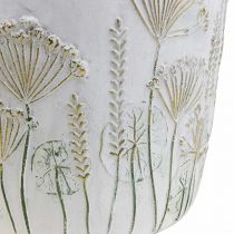 Artikel Plantenbak Keramiek Wit Goud Bloempot Ø17.5cm H16.5cm