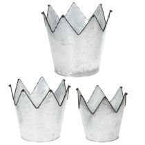 Artikel Bloempotkroon van metaal, decoratief zink, Ø21,5/19,5/17 cm, set van 3