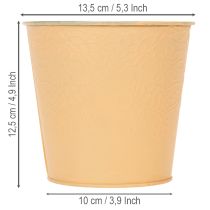 Artikel Metalen plantenbak, pasteloranje, Ø13,5 cm H12,5 cm