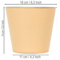 Artikel Metalen plantenbak, pasteloranje, Ø16cm H14cm