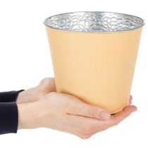 Artikel Metalen plantenbak, pasteloranje, Ø16cm H14cm