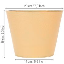 Artikel Metalen plantenbak, pasteloranje, Ø20cm H16cm
