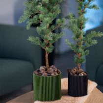 Artikel Bloempot van papier donkergroen Ø13cm H12cm 4 stuks