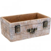 Plantenbak beton antiek houtlook 22,5x13x9cm