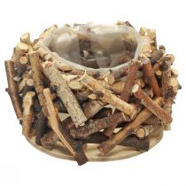 Plantenbak hout bloempot hout plantenpot natuur Ø23cm H13cm
