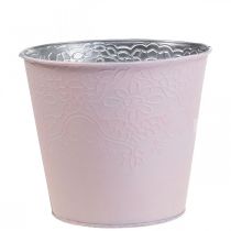 Plantenbak metalen plantenbak pastel roze Ø16cm H14cm