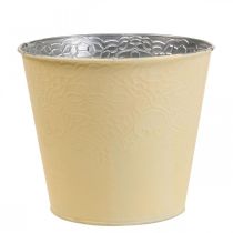 Plantenbak metalen plantenbak pastel geel Ø20cm H16cm