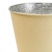Plantenbak metalen plantenbak pastel geel Ø13,5cm H12,5cm