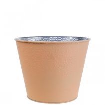 Artikel Bloempot metaal bloempot pastel oranje Ø12cm