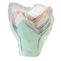 Artikel Bloempot Papier Stippen Geschenkverpakking Bloemen Ø7cm H14cm 12 st.