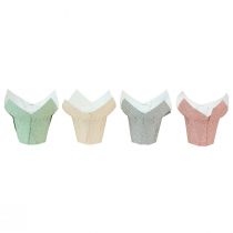 Artikel Bloempot Papier Stippen Geschenkverpakking Bloemen Ø7cm H14cm 12 st.