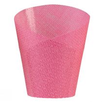 Artikel Plantenbakpapier geweven roze, geel, groen Ø7cm H13cm 12st