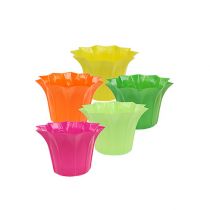 Artikel Kunststof plantenbak, kleurrijk assorti. Ø9cm 10 stuks