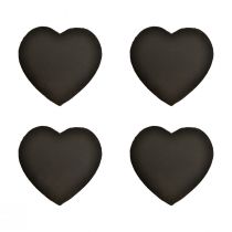 Artikel Valentijnsdag leisteen hartdecoratie hart zwart B16cm 4 st