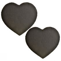 Artikel Valentijnsdag Leisteen Hart Decoratief Hart Zwart 25cm 2 st